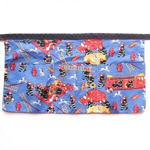 Waist Apron Handmade Fire Trucks Firefighter Server Cash Money Pockets Crafts
